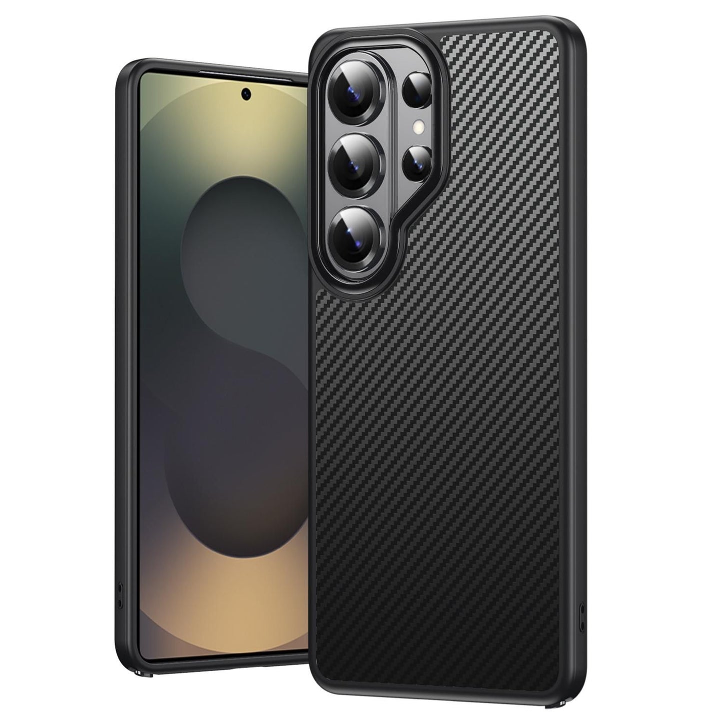 Samsung Galaxy S26 Ultra Carbon Cover, Slim Fit Carbon Fiber Texture Side Soft with Magsafe - Black