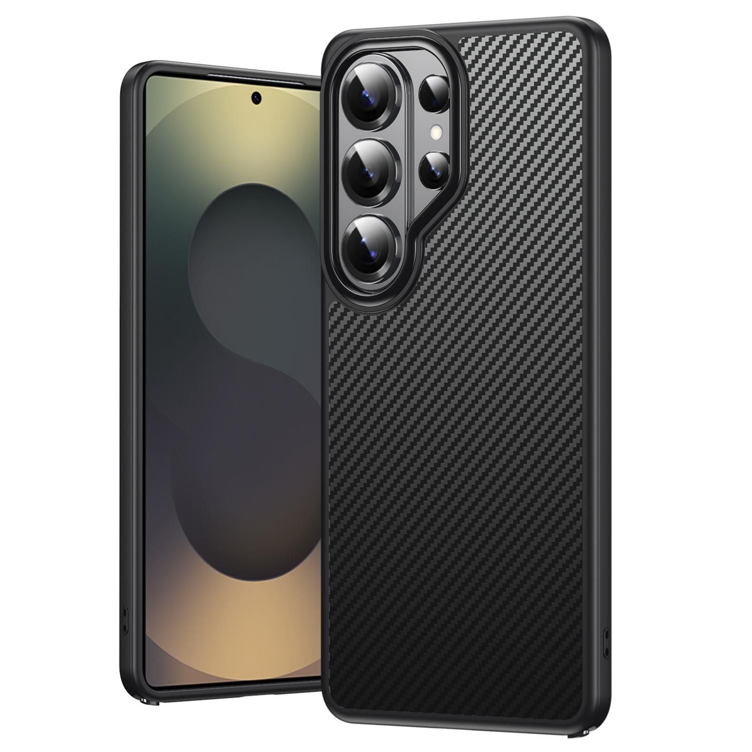 Samsung Galaxy S26 Ultra Carbon Cover, Slim Fit Carbon Fiber Texture Side Soft with Magsafe - Black