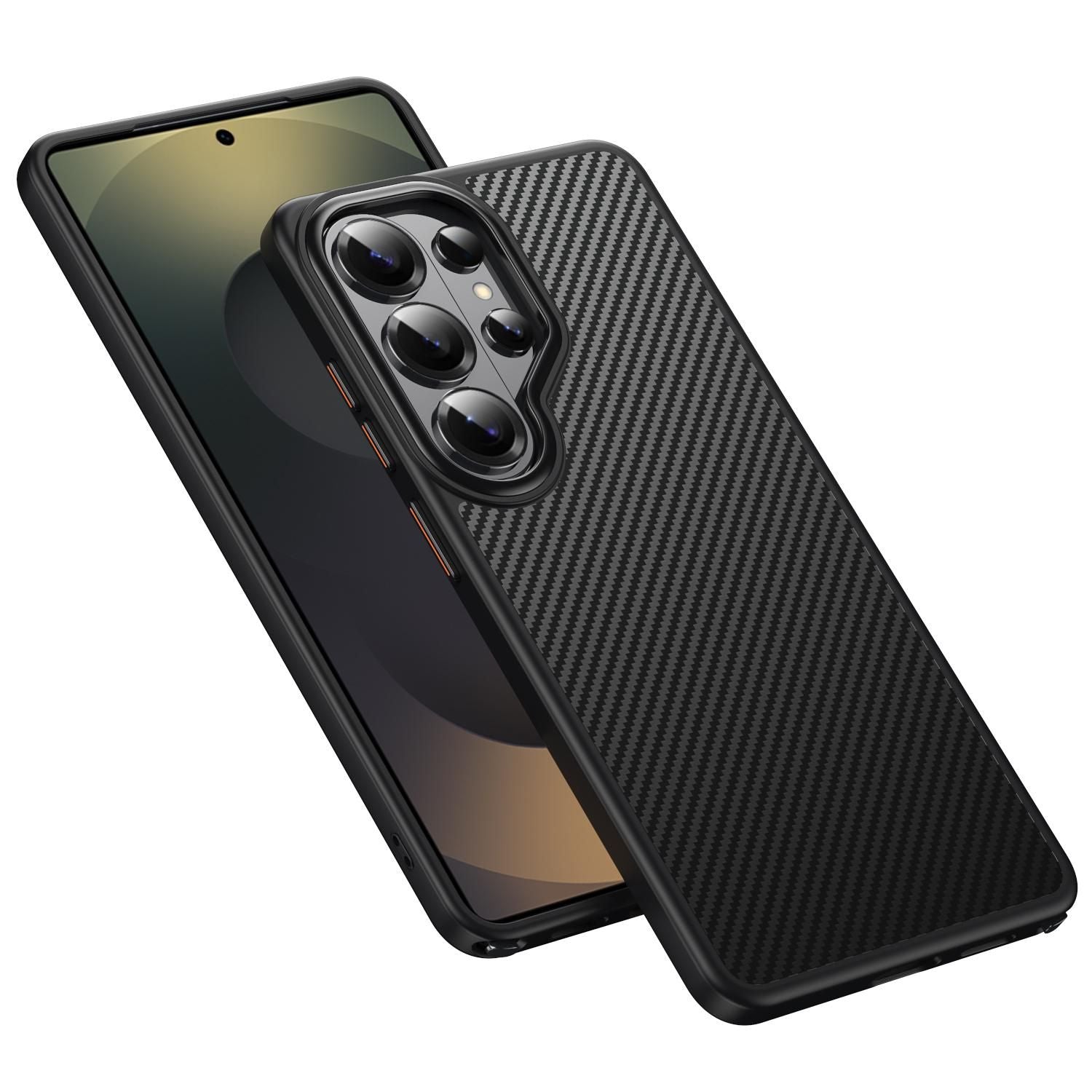 Samsung Galaxy S26 Ultra Carbon Cover, Slim Fit Carbon Fiber Texture Side Soft with Magsafe - Black
