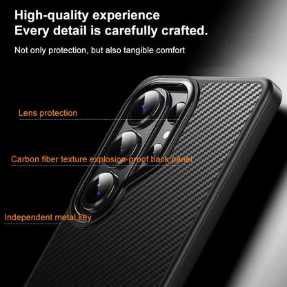 Samsung Galaxy S26 Ultra Carbon Cover, Slim Fit Carbon Fiber Texture Side Soft with Magsafe - Black