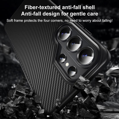 Samsung Galaxy S26 Ultra Carbon Cover, Slim Fit Carbon Fiber Texture Side Soft with Magsafe - Black