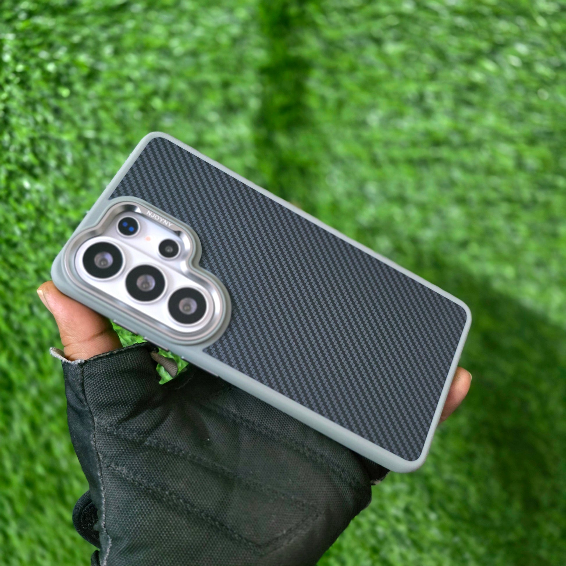 Samsung Galaxy S26 Ultra Carbon Cover, Slim Fit Carbon Fiber Texture Side Soft with Magsafe - Grey