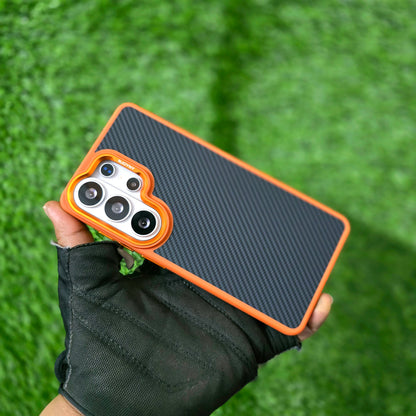 Samsung Galaxy S26 Ultra Carbon Cover, Slim Fit Carbon Fiber Texture Side Soft with Magsafe - Orange