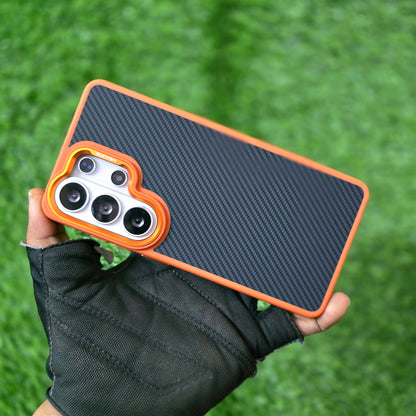 Samsung Galaxy S26 Ultra Carbon Cover, Slim Fit Carbon Fiber Texture Side Soft with Magsafe - Orange