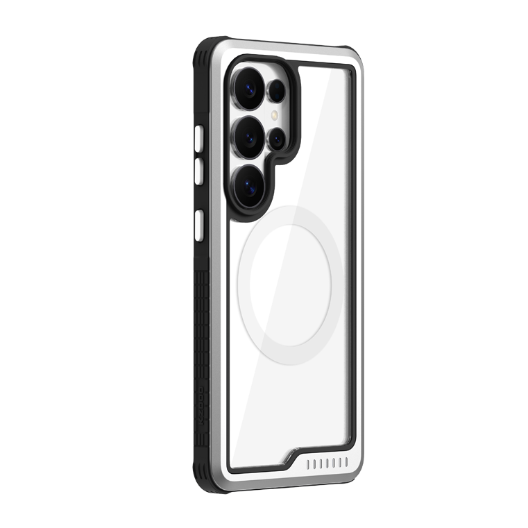 Samsung Galaxy S26 Ultra Kzdoo "Mag ARCE SPORT" Series Anti-Yellowing Magsafe Case - Silver