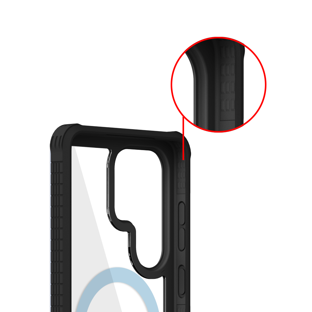 Samsung Galaxy S26 Ultra Kzdoo "Mag ARCE SPORT" Series Anti-Yellowing Magsafe Case - Black