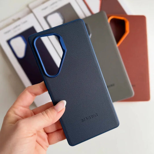 Samsung Galaxy S26 Ultra Signature Luxury Doted Vegan Leather Case - Blue