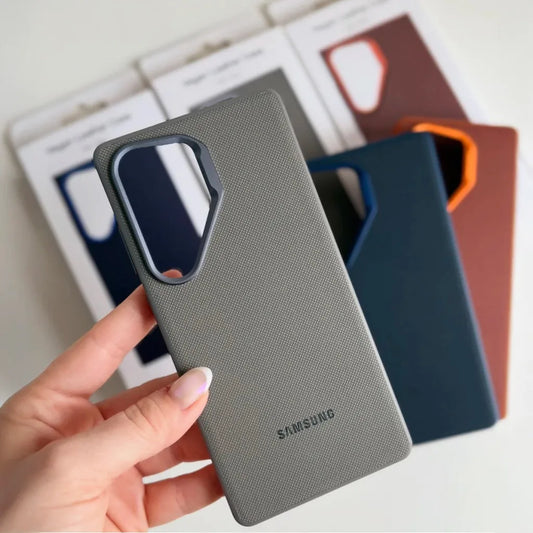 Samsung Galaxy S26 Ultra Signature Luxury Doted Vegan Leather Case - Grey