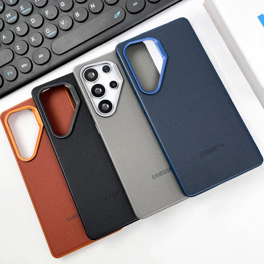 Samsung Galaxy S26 Ultra Signature Luxury Doted Vegan Leather Case - Grey