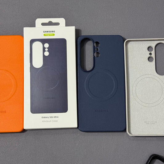 Samsung Galaxy S26 Ultra Leather Case, Kindsuit Series with Metal Camera Ring & Magsafe - Black