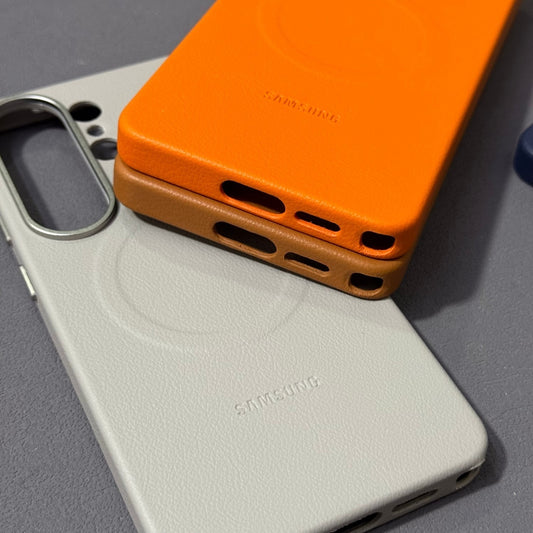 Samsung Galaxy S26 Ultra Leather Case, Kindsuit Series with Metal Camera Ring & Magsafe - Black