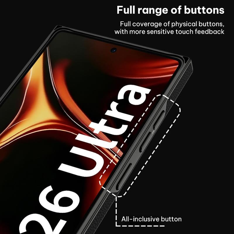 Samsung Galaxy S26 Ultra Leather Case, GKK Skin-feeling Leather Curved - Black