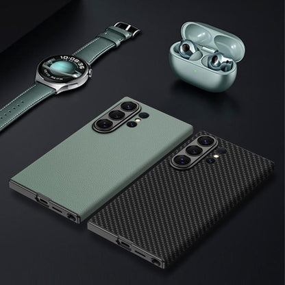 Samsung Galaxy S26 Ultra Carbon Leather Case, GKK Skin-feeling Carbon Leather Curved - Carbon Black