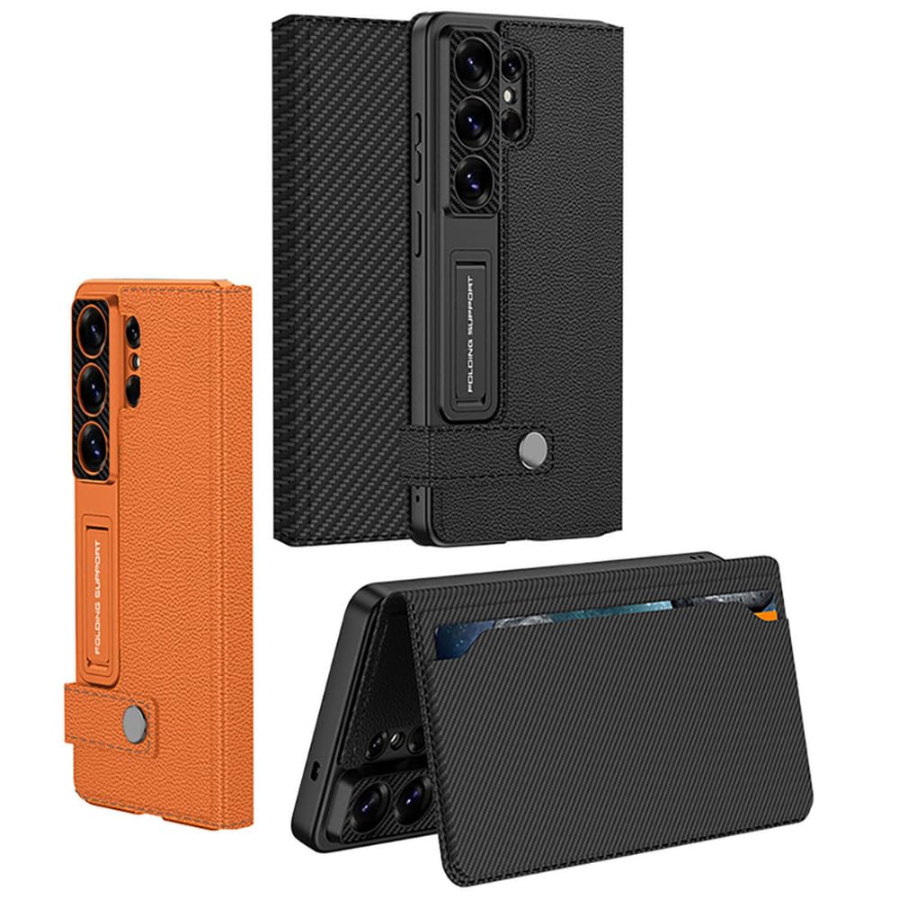 Samsung Galaxy S26 Ultra Leather Flip Cover, Wallet Case with Kickstand, Magnetic Flip Case with Card Slot