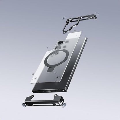 Samsung Galaxy S26 Ultra Metal Bumper Cover, Frameless Transcalent Invisible Stand Cover with Magsafe - Black