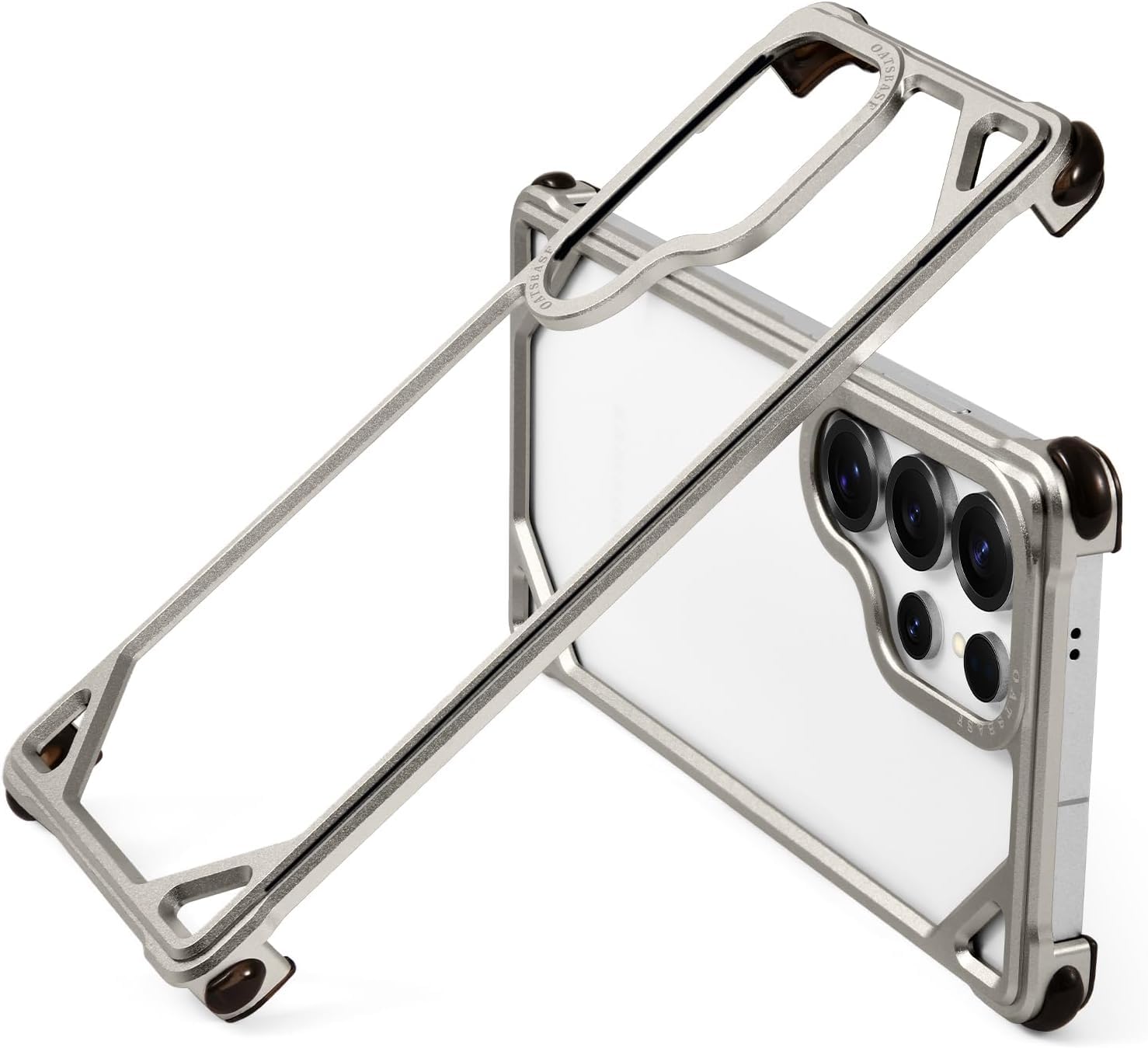 Samsung Galaxy S26 Ultra Metal Bumper Case, Aluminum Frame Shock Protection Case - Titanium