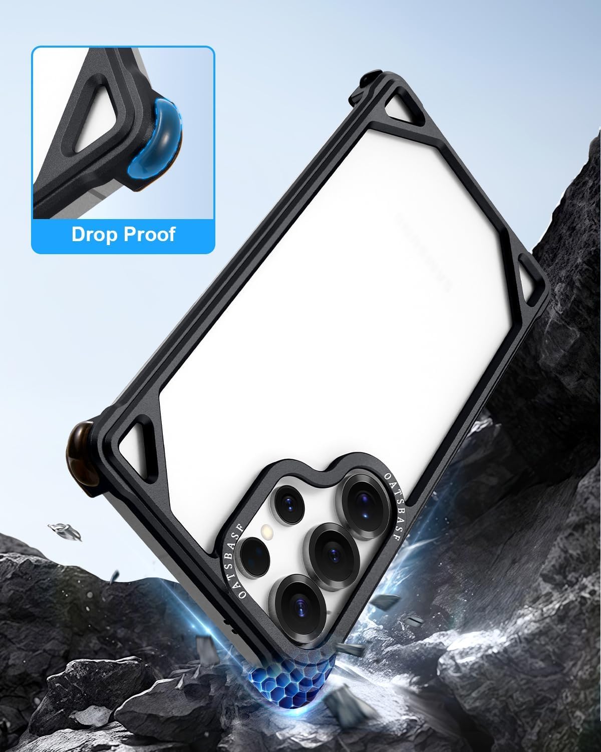 Samsung Galaxy S26 Ultra Metal Bumper Case, Aluminum Frame Shock Protection Case - Black