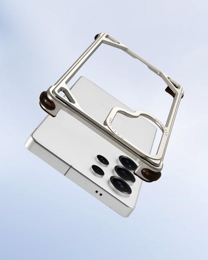 Samsung Galaxy S26 Ultra Metal Bumper Case, Aluminum Frame Shock Protection Case - Titanium