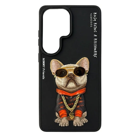 Samsung Galaxy S26 Ultra Nimmy Case, Swag Dog 3D Embroidery Swag Dog Real Chain Case - Black