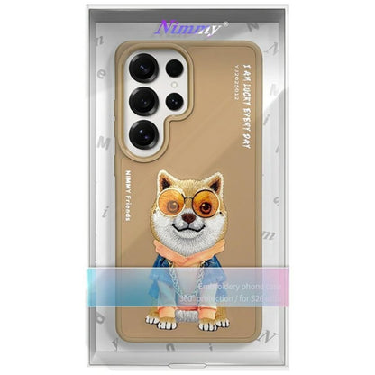 Samsung Galaxy S26 Ultra Nimmy Case, Swag Dog 3D Embroidery Swag Dog Real Chain Case - Brown