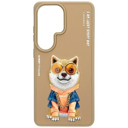 Samsung Galaxy S26 Ultra Nimmy Case, Swag Dog 3D Embroidery Swag Dog Real Chain Case - Brown