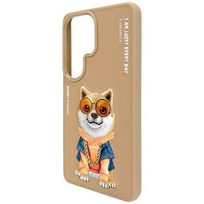 Samsung Galaxy S26 Ultra Nimmy Case, Swag Dog 3D Embroidery Swag Dog Real Chain Case - Brown