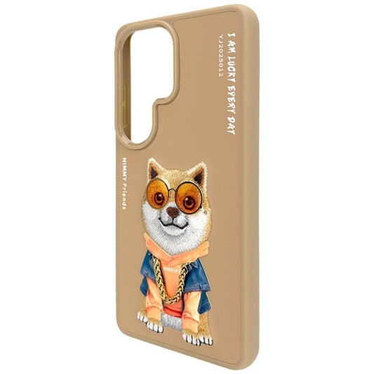 Samsung Galaxy S26 Ultra Nimmy Case, Swag Dog 3D Embroidery Swag Dog Real Chain Case - Brown