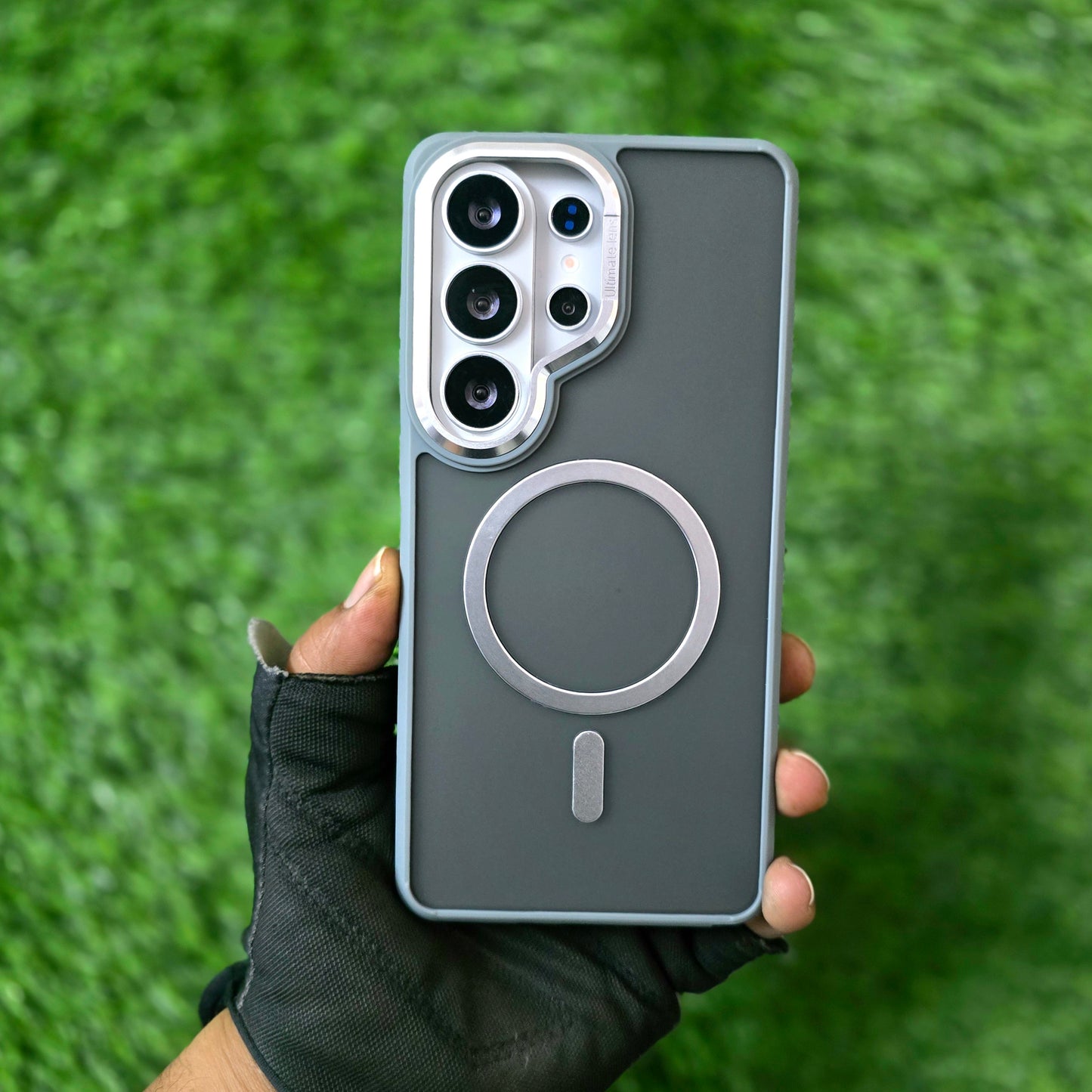 Samsung Galaxy S26 Ultra TPU Hybrid PC Matte Frosted Semi Transparent Smoke Magsafe Case - Blue/Silver