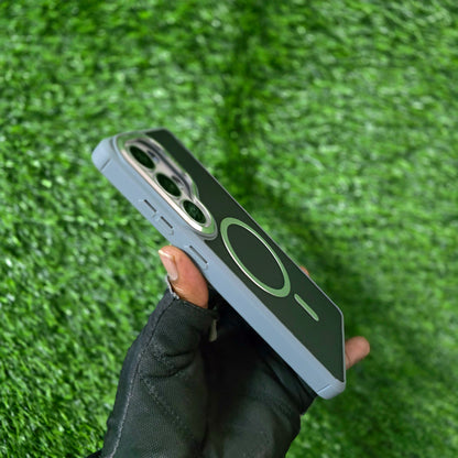 Samsung Galaxy S26 Ultra TPU Hybrid PC Matte Frosted Semi Transparent Smoke Magsafe Case - Blue/Silver