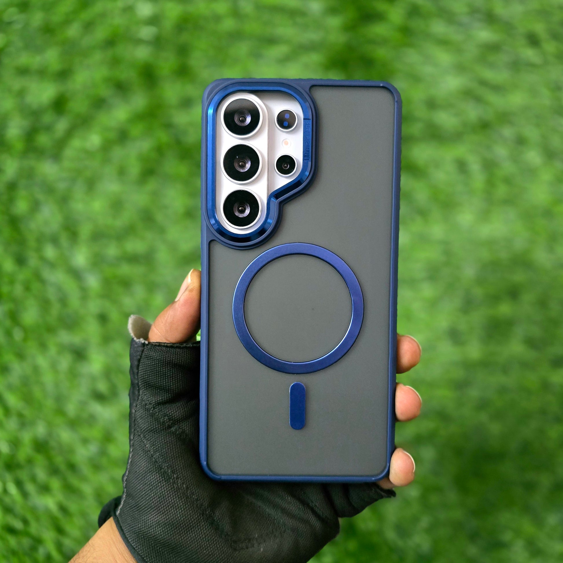 Samsung Galaxy S26 Ultra TPU Hybrid PC Matte Frosted Semi Transparent Smoke Magsafe Case - Blue/Silver