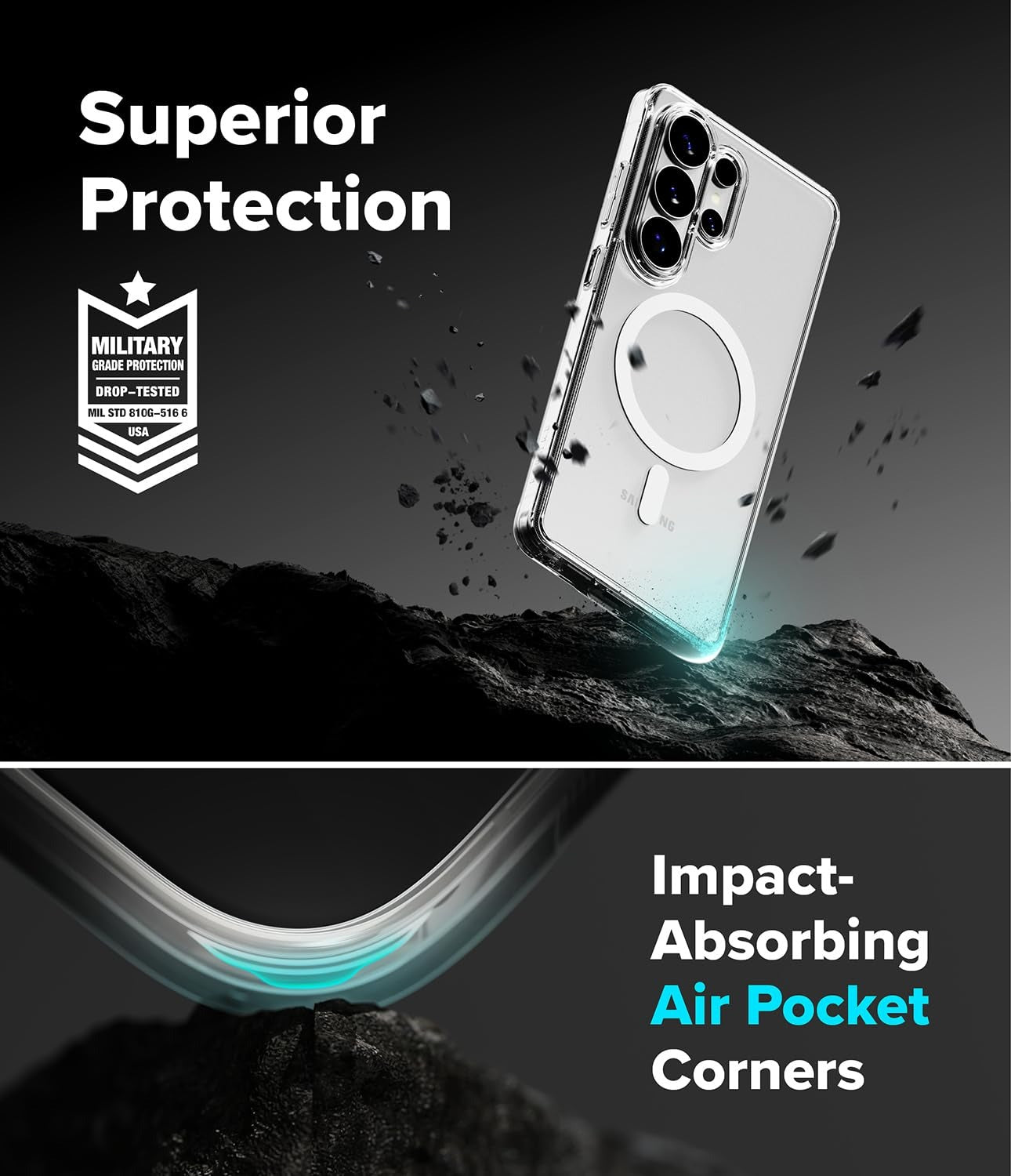 Samsung Galaxy S26 Ultra Crystal Clear Soft TPU Transparent Magsafe Cover with Camera Protection