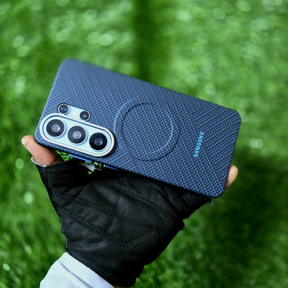 Samsung Galaxy S26 Ultra Carbon Fiber Case, Hard PC Carbon Cover with Magsafe - Blue