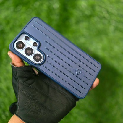 Samsung Galaxy S26 Ultra RIMOWA Minimalist Luxury Luggage Style Case - Blue