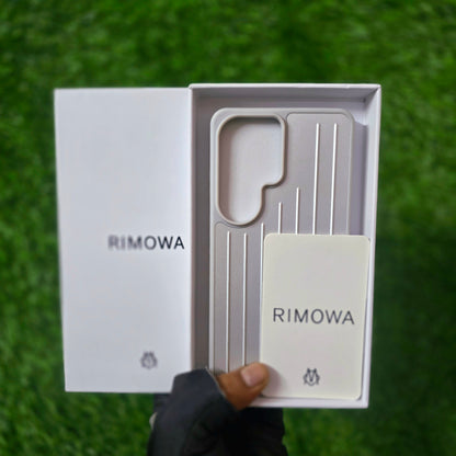 Samsung Galaxy S26 Ultra RIMOWA Minimalist Luxury Luggage Style Case - White