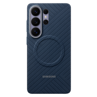 Samsung Galaxy S26 Ultra Carbon Fiber Case, Hard PC Carbon Cover with Magsafe - Blue