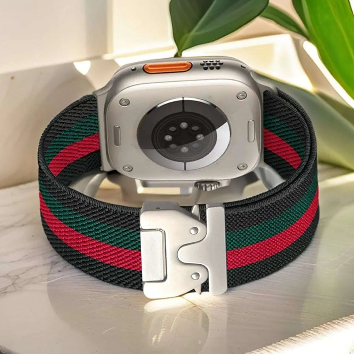Alpine Nylon Loop iWatch Strap for iWatch Band for (42-44-45-46-49 MM) - Black