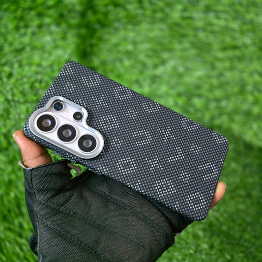 Samsung Galaxy S26 Ultra Carbon Fiber Case, Hard PC Carbon Texture Cover with Magsafe - Black