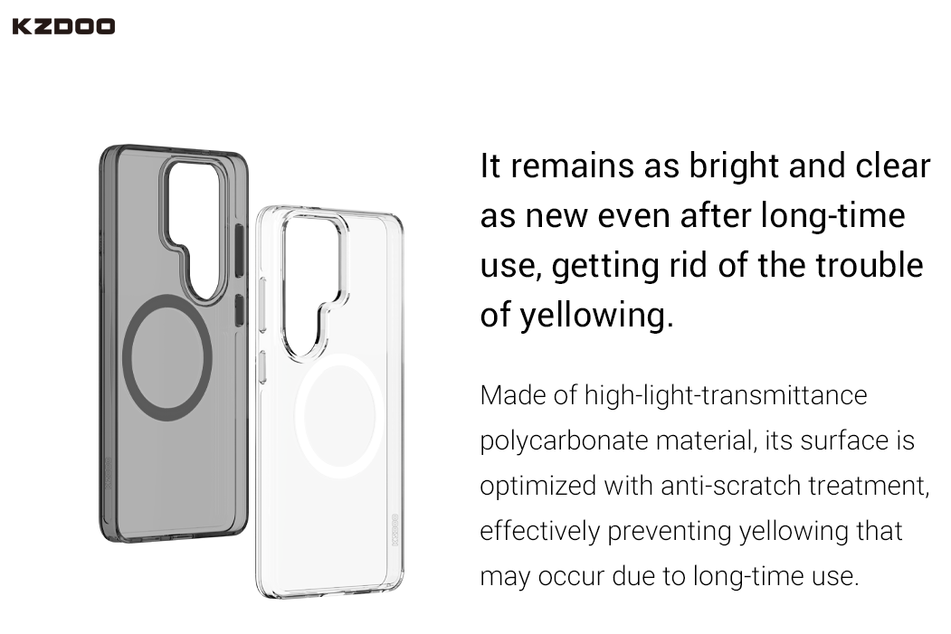 Samsung Galaxy S26 Ultra Kzdoo ICEGUARD Series Magsafe Case, Crystal Clear Anti-Yellow Anti Scratch
