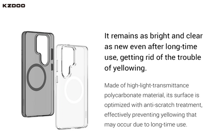 Samsung Galaxy S26 Ultra Kzdoo ICEGUARD Series Magsafe Case, Crystal Clear Anti-Yellow Anti Scratch