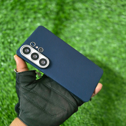 Samsung Galaxy S26 Ultra Carbon Case, SLIVA Brand 600D Real Carbon Fiber Kevlar Cover with Magsafe - Blue