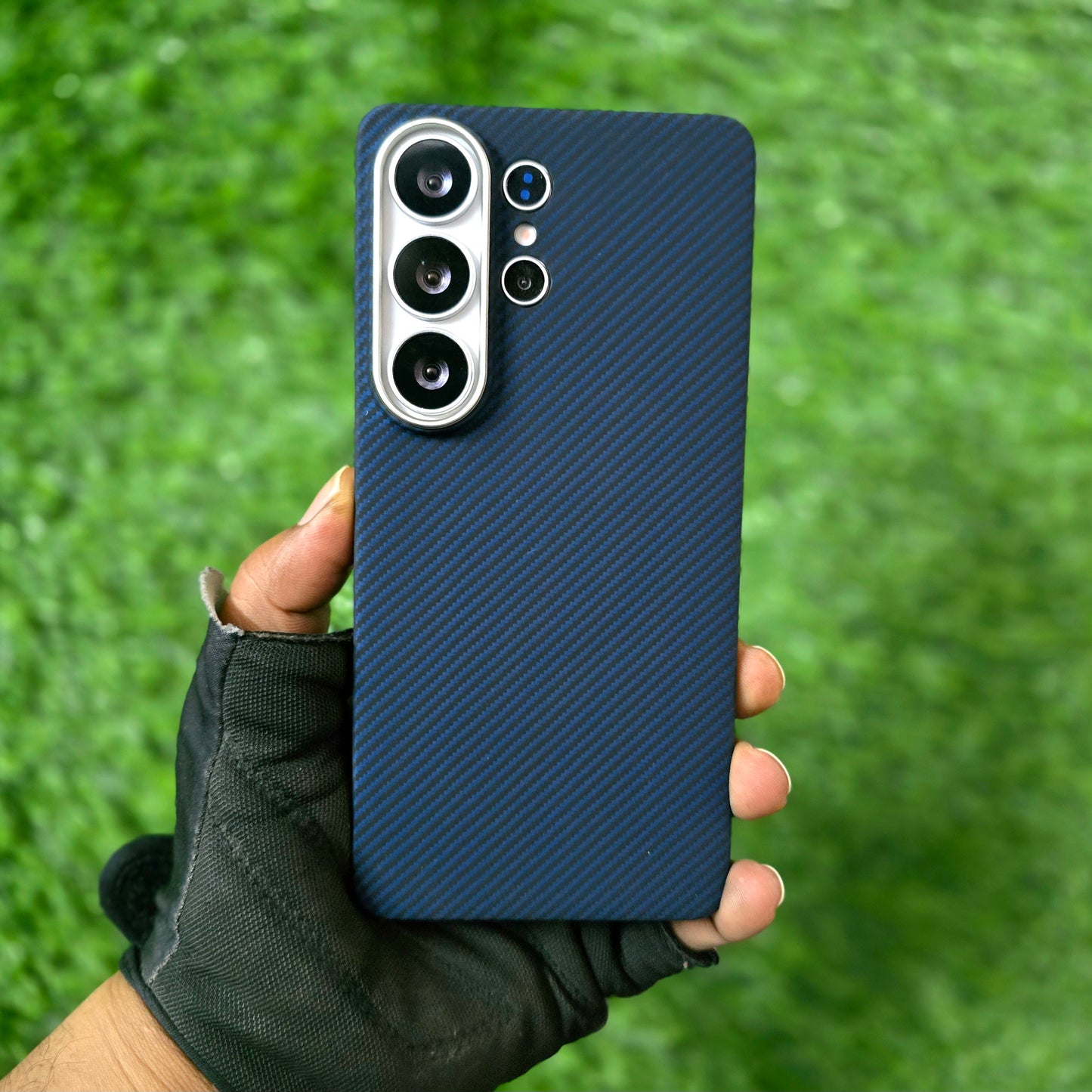 Samsung Galaxy S26 Ultra Carbon Case, SLIVA Brand 600D Real Carbon Fiber Kevlar Cover with Magsafe - Blue