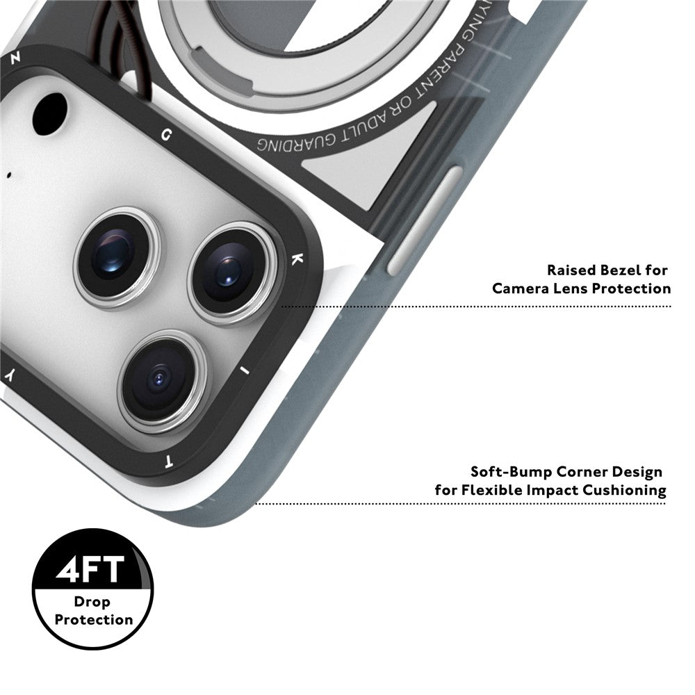 iPhone 17 Pro Max Youngkit Cover, Starship Series 360° Rotation Ring Stand with Magsafe - White