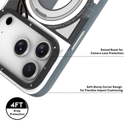 iPhone 17 Pro Max Youngkit Cover, Starship Series 360° Rotation Ring Stand with Magsafe - White