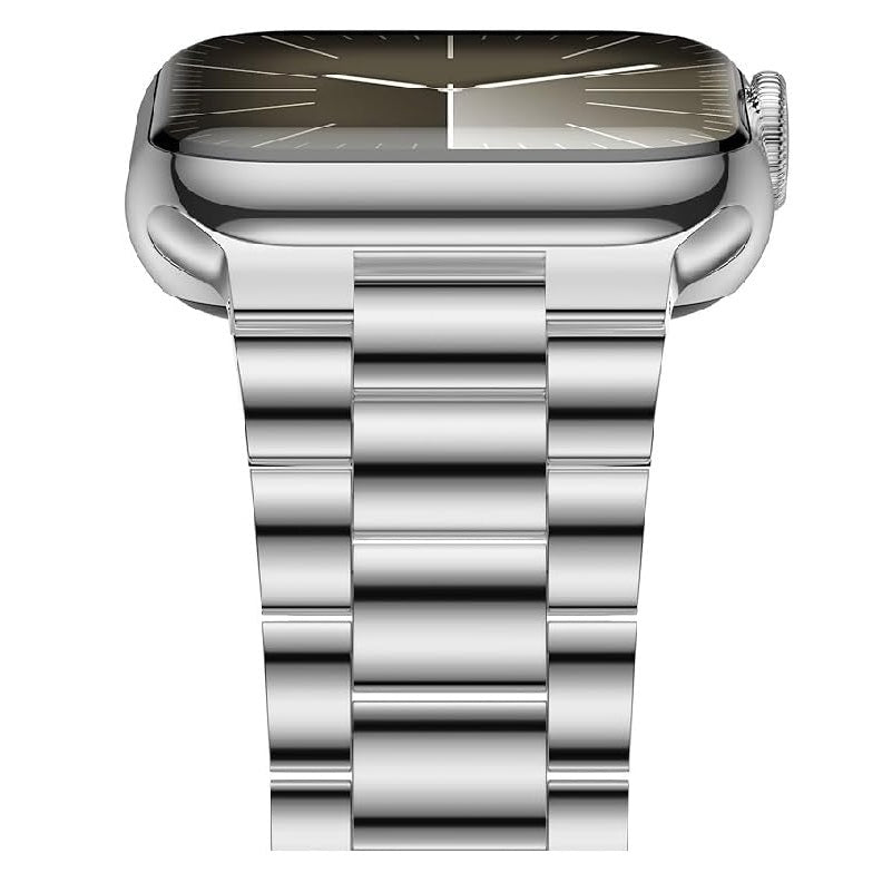 Sports Wrist Strap Stainless Steel Metal Band iWatch Strap for (42-44-45-46-49 MM) - Silver