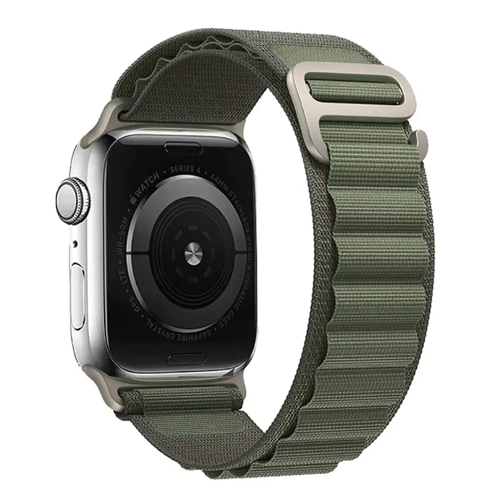 Alpine Nylon Loop iWatch Strap for iWatch Band for (42-44-45-46-49 MM) - Green