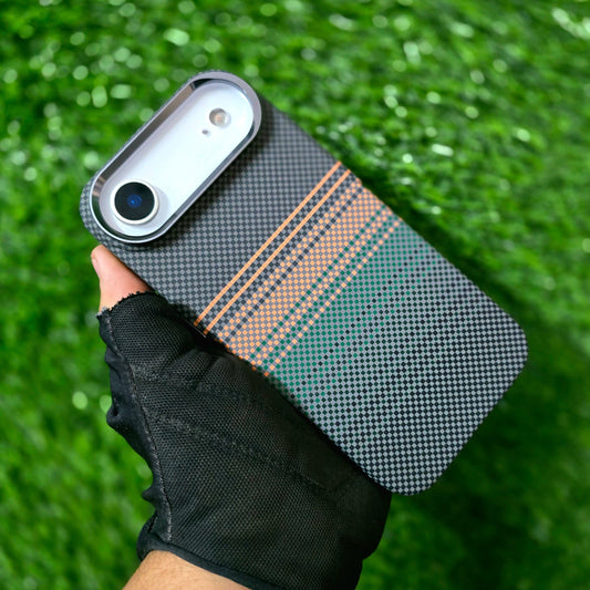 iPhone 17 Air Aramid Carbon Fiber Texture 0.8mm Thin Cover with Magsafe - Green