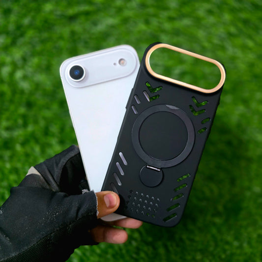 iPhone 17 Air Heat Dispense Cover 360° Rotatable Stand with Magsafe - Black