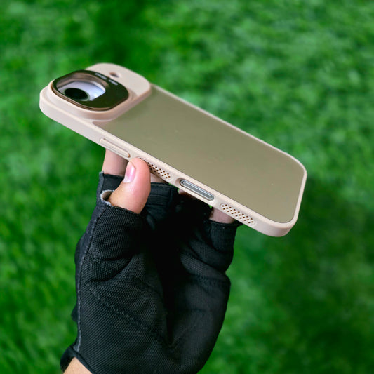 iPhone 17 Air Matte Finish Metal Camera Kickstand Back Cover with Magsafe - Desert Titanium