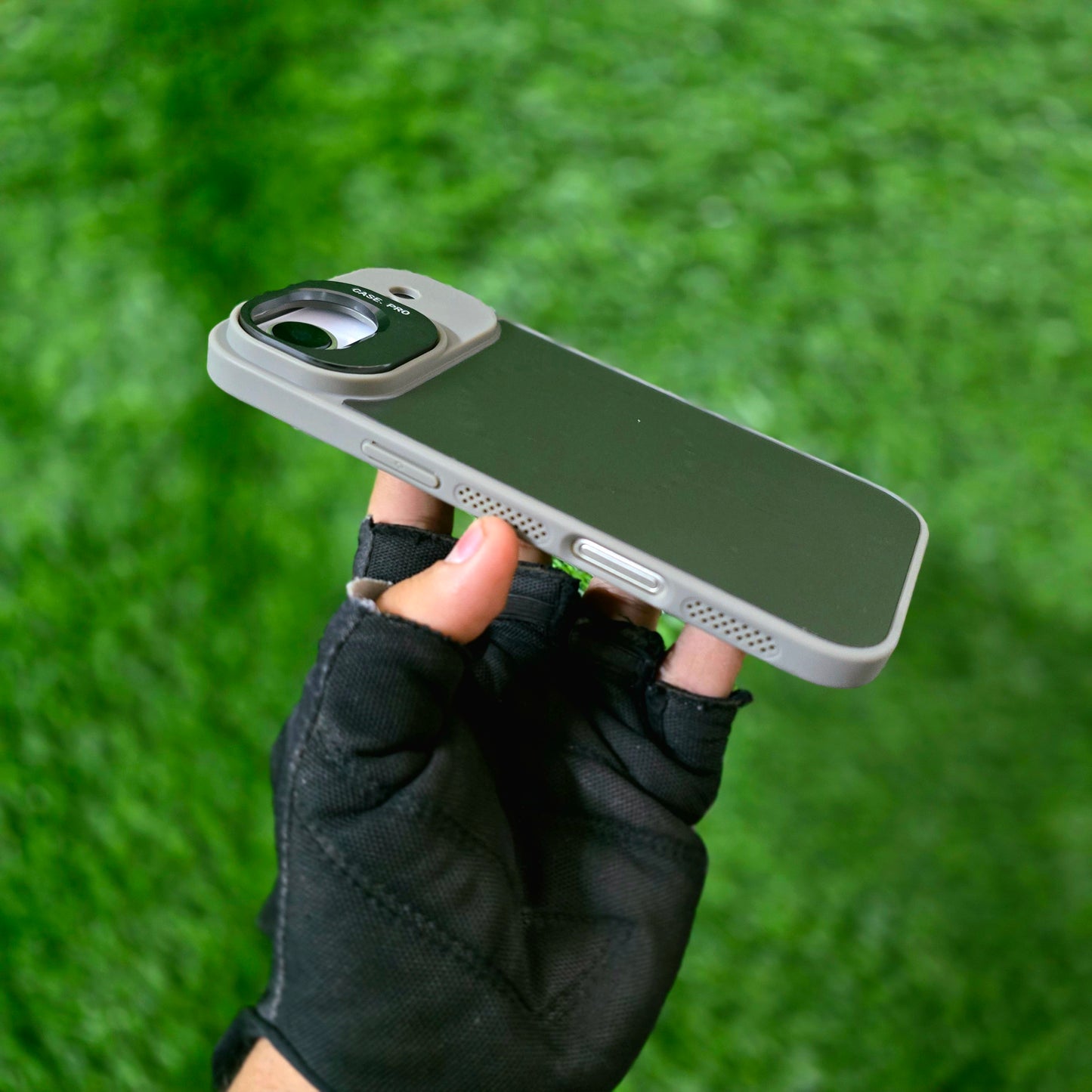 iPhone 17 Air Matte Finish Metal Camera Kickstand Back Cover with Magsafe - grey