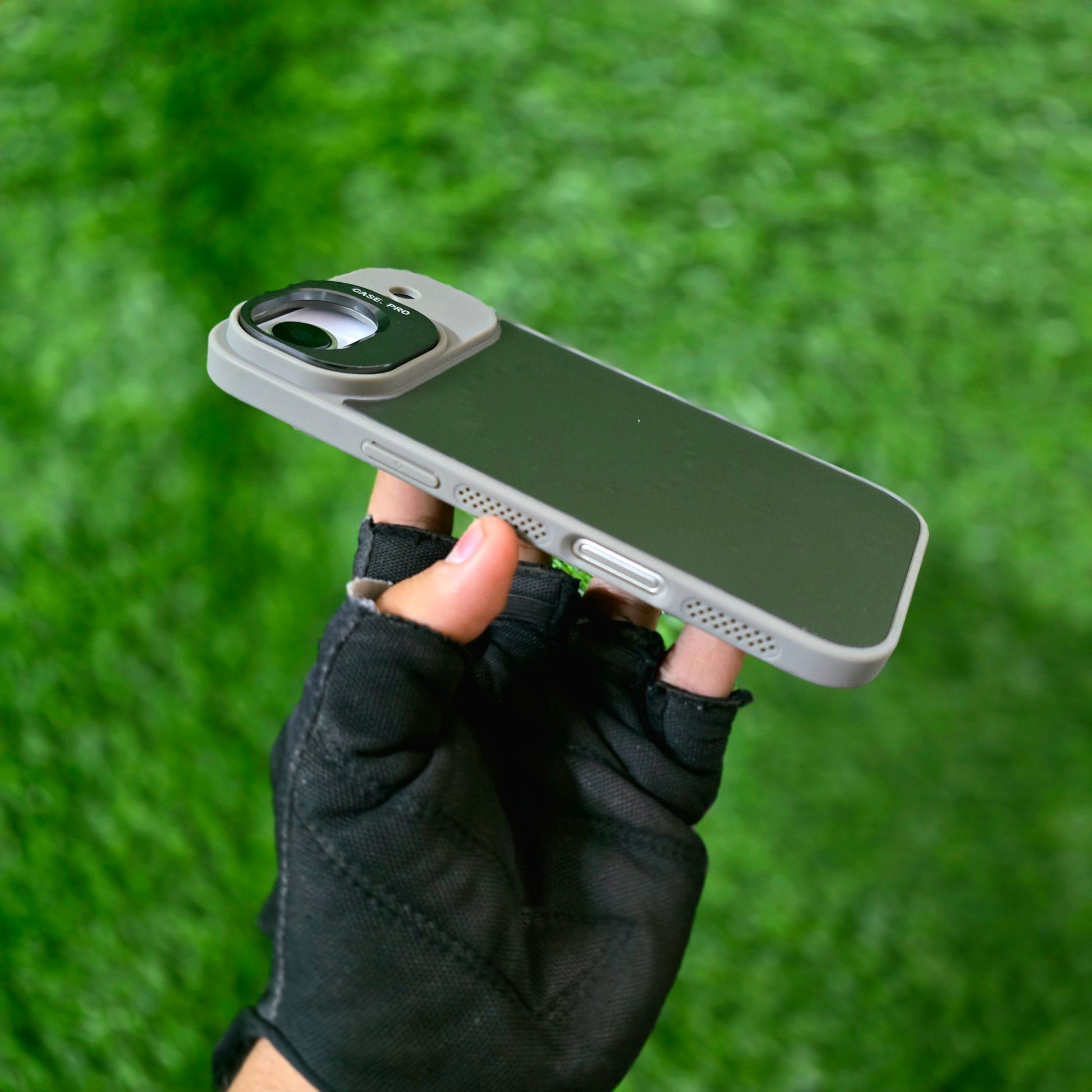 iPhone 17 Air Matte Finish Metal Camera Kickstand Back Cover with Magsafe - grey